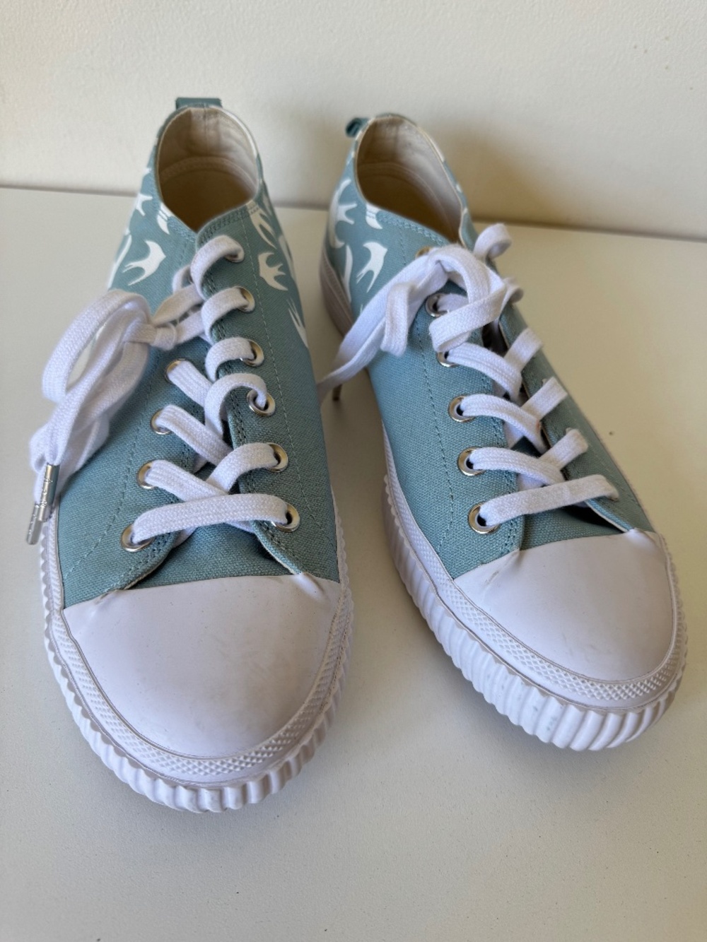 McQ Alexander McQueen Swallow Low Vulc Canvas Sneakers Blue White EU 41